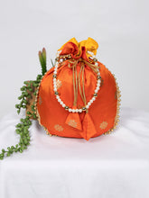 Load image into Gallery viewer, Orange Color Weaving Zari Work Silk Batwa ClothsVilla.com