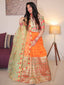 Orange Color Zari weaving Work Jacquard Paithani Lehenga Choli Clothsvilla