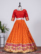 Load image into Gallery viewer, Orange Color Jacquard Silk Paithani Lehenga Choli Clothsvilla