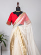 Load image into Gallery viewer, White Color Weaving Zari Work Organza Chex saree Clothsvilla