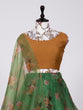 Load image into Gallery viewer, Green Color Digital Floral Print Organza Lehenga Choli Clothsvilla