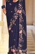 Load image into Gallery viewer, French Navy Blue Organza Designer Saree Clothsvilla
