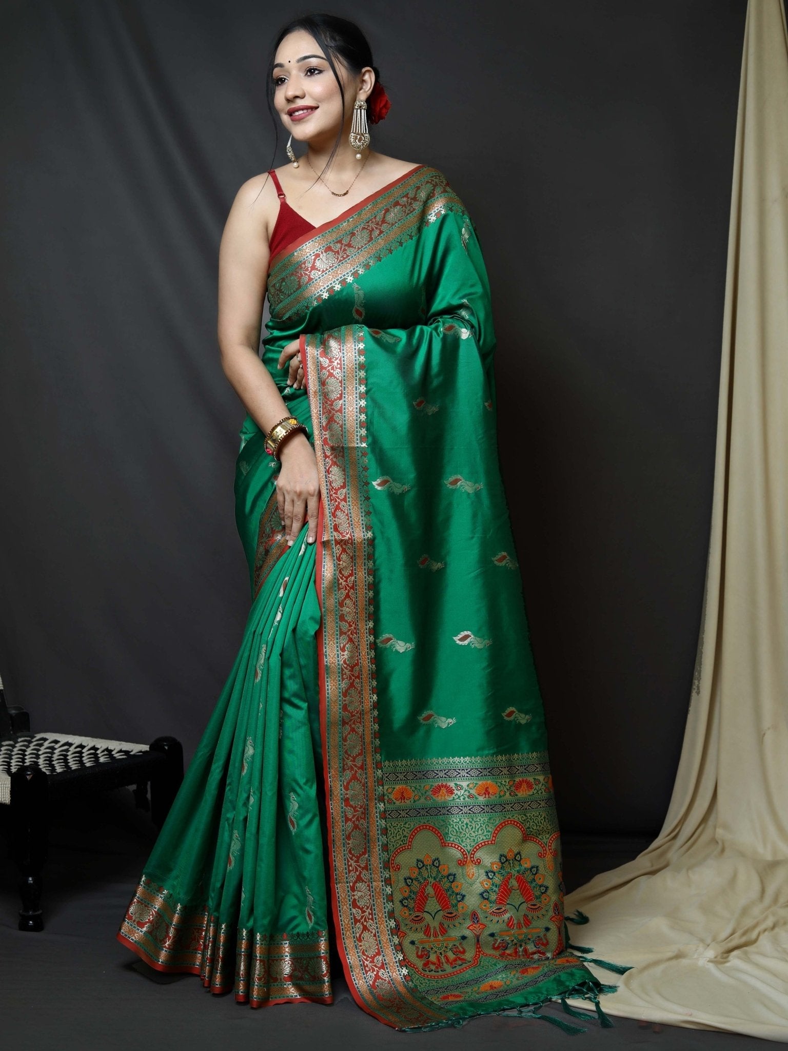 Bubble Pink Sabyasachi Inspired Floral Soft Silk Saree with Contrast Blouse  | TS | The Silk Trend