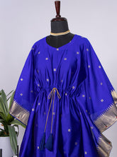 Load image into Gallery viewer, Blue Color Weaving Zari Work Jacquard Paithani Kaftan Dress Clothsvilla