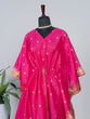 Load image into Gallery viewer, Pink Color Weaving Zari Work Jacquard Paithani Kaftan Clothsvilla