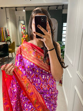 Load image into Gallery viewer, Purple Color Patola Paithani Printed with Foil Work Dola Silk Saree Clothsvilla