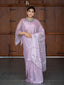 Light Pink Color Pallu Lace Border Jimi Silk Saree Clothsvilla