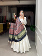 Load image into Gallery viewer, White Color Lucknowi Paper Mirror Work Georgette lehenga Choli ClothsVilla.com