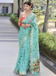 Load image into Gallery viewer, Parineeti Paithani Organza Woven Saree Pastel Sky Clothsvilla