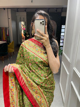 Load image into Gallery viewer, Parrot Color Foil Printed And Stone Work Dola Silk Saree Clothsvilla