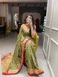 Load image into Gallery viewer, Parrot Color Foil Printed And Stone Work Dola Silk Saree Clothsvilla