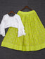 Parrot Color Sequins Embroidery Work Georgette Two Piece Lehenga ClothsVilla.com