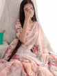 Load image into Gallery viewer, Peach Color Printed With Pearl Lace Border Georgette Saree Clothsvilla