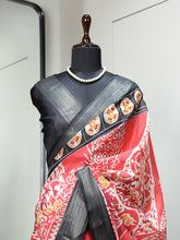 Load image into Gallery viewer, Red Color Printed With Zari Border Dola Silk Saree Clothsvilla