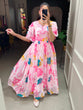 Load image into Gallery viewer, Baby Pink Color Floral Printed Georgette Gown Clothsvilla
