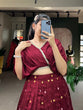 Load image into Gallery viewer, Maroon Color Thread Embroidery Work Vichitra Silk Lehenga Choli Clothsvilla