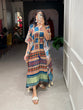 Load image into Gallery viewer, Navy Blue Color Digital Printed Gaji Silk Kaftan ClothsVilla.com