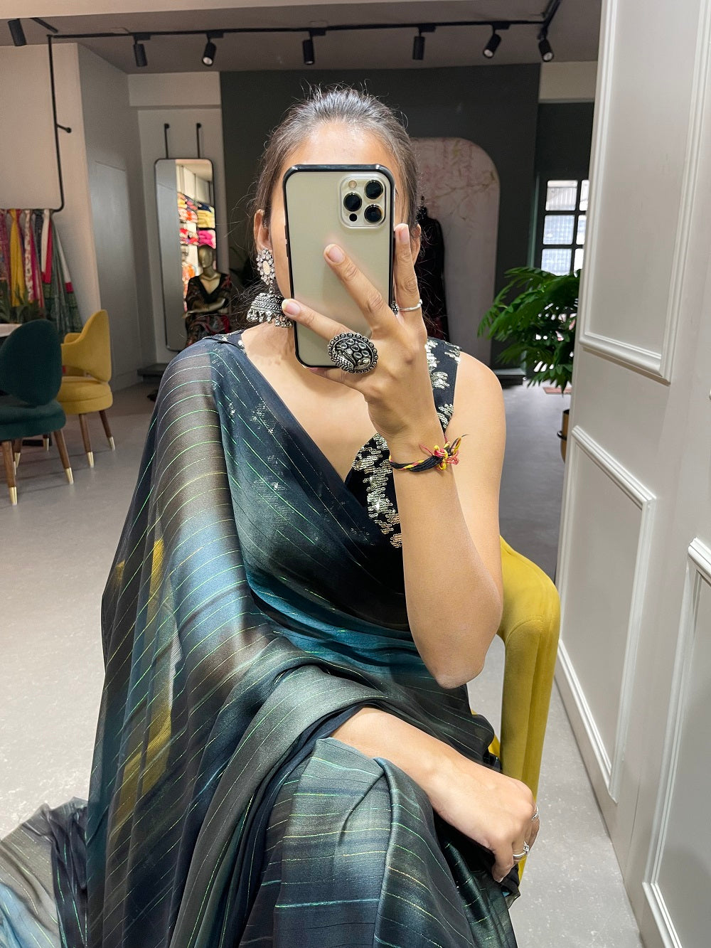 Grey Color Zari Lining Work Rangoli Padding Saree Clothsvilla