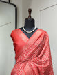 Load image into Gallery viewer, Red Color Printed With Zari Border Dola Silk Saree Clothsvilla