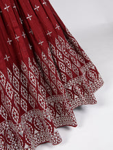 Load image into Gallery viewer, Maroon Color Sequins Embroidery Work Neem Silk Lehenga Choli ClothsVilla.com