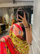 Load image into Gallery viewer, Mehendi Color Patola Paithani Printed with Foil Work Dola Silk Saree Clothsvilla