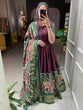 Load image into Gallery viewer, Brown Color Patola And Foil Printed Dola Silk Gown Clothsvilla