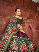 Load image into Gallery viewer, Brown Color Haydrabadi Patola Printed Dola Silk Lehenga Choli Clothsvilla