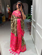 Load image into Gallery viewer, Mehndi Color Patola Printed Dola Silk Saree Clothsvilla