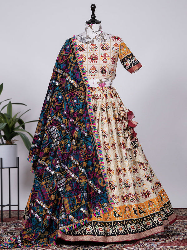 Red Color Foil And Printed Pure Cotton Lehenga Choli Clothsvilla