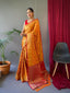 Patola Silk Woven Vol. 5 Contrast Orange with Red Clothsvilla