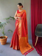 Load image into Gallery viewer, Patola Silk Woven Vol. 5 Contrast Red with Orange Clothsvilla