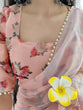 Load image into Gallery viewer, Peach Color Printed With Pearl Lace Border Georgette Saree Clothsvilla