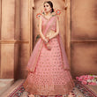 Load image into Gallery viewer, Peach Festive Wear Mirror Zari Sequins Work Georgette Lehenga Choli Clothsvilla