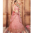 Load image into Gallery viewer, Peach Festive Wear Mirror Zari Sequins Work Georgette Lehenga Choli Clothsvilla