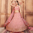 Load image into Gallery viewer, Peach Festive Wear Mirror Zari Sequins Work Georgette Lehenga Choli Clothsvilla