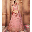 Load image into Gallery viewer, Peach Festive Wear Mirror Zari Sequins Work Georgette Lehenga Choli Clothsvilla