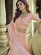 Load image into Gallery viewer, Peach Georgette Partywear Lehenga Choli Clothsvilla