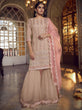 Load image into Gallery viewer, Peach Organza Partywear Sharara Suit Clothsvilla