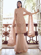 Load image into Gallery viewer, Peach Organza Partywear Sharara Suit Clothsvilla