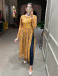 Load image into Gallery viewer, Peanut Color Floral Printed Chiffon Naira Cut Kurti Clothsvilla