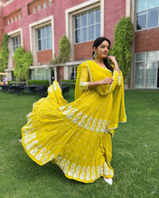 Load image into Gallery viewer, Ruffle Style Yellow Color Gown Clothsvilla