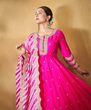 Load image into Gallery viewer, Hina Khan Wear Pink Color Embroidery Work Gown Clothsvilla