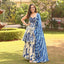 Beautiful Printed Blue And White Color Plazzo Suit Clothsvilla