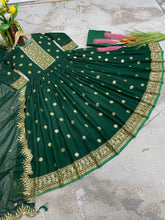 Load image into Gallery viewer, Party Wear Green Color Embroidery Sequence Work Gown Clothsvilla