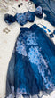 Load image into Gallery viewer, Navy Blue Color Floral Printed Organza Lehenga Choli
