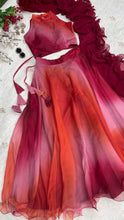 Load image into Gallery viewer, Red Color Digital Printed Organza Silk Lehenga Choli Clothsvilla