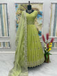 Load image into Gallery viewer, Glimmering  Light Green Color Sequence Work Silk Gown Clothsvilla
