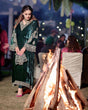 Load image into Gallery viewer, Opulent Fancy Bell Sleeve Green Color Velvet Salwar Suit Clothsvilla