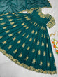 Load image into Gallery viewer, Amazing Teal Green Embroidery Work Gown Clothsvilla