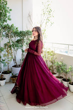 Load image into Gallery viewer, Full Sleeve With Potli Button Wine Color Gown Clothsvilla